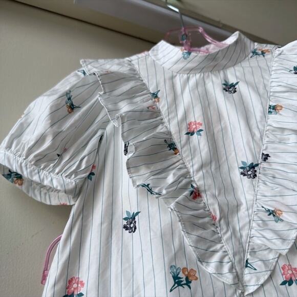 Janie and Jack Floral Ruffle Top and Floral Ponte Pant Set, Size 3T, Ivory, Mult - Picture 4 of 9